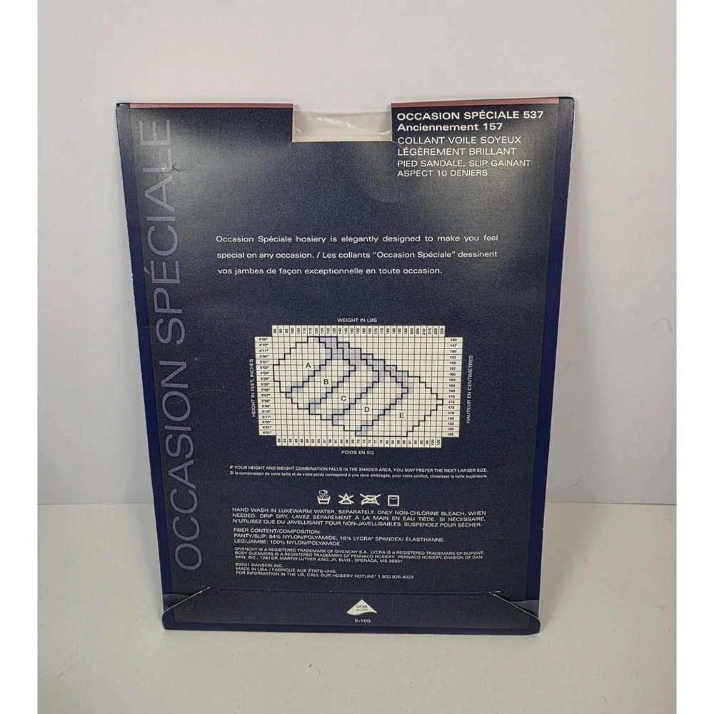 Givenchy Body Gleamers Control Top‎ 537~B Tres Blanc White Ultra sheer Pantyhose
